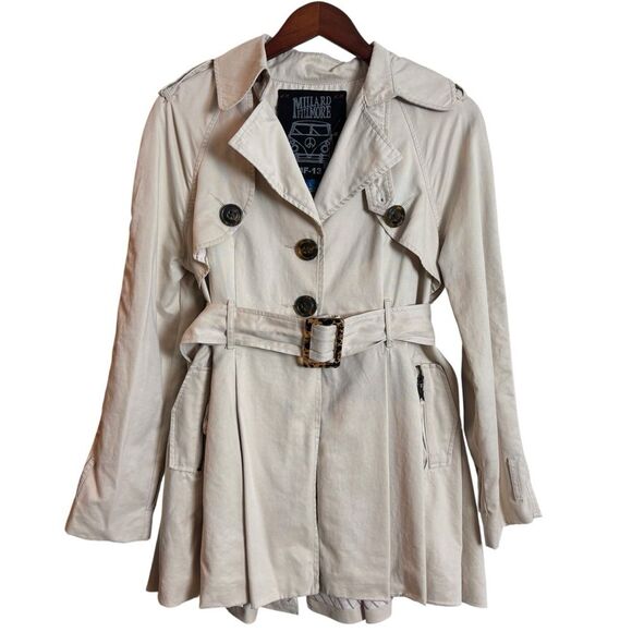Millard Fillmore MF-13 Trench Coat Light Tan Beige Size Large Steampunk Unique - Picture 16 of 16